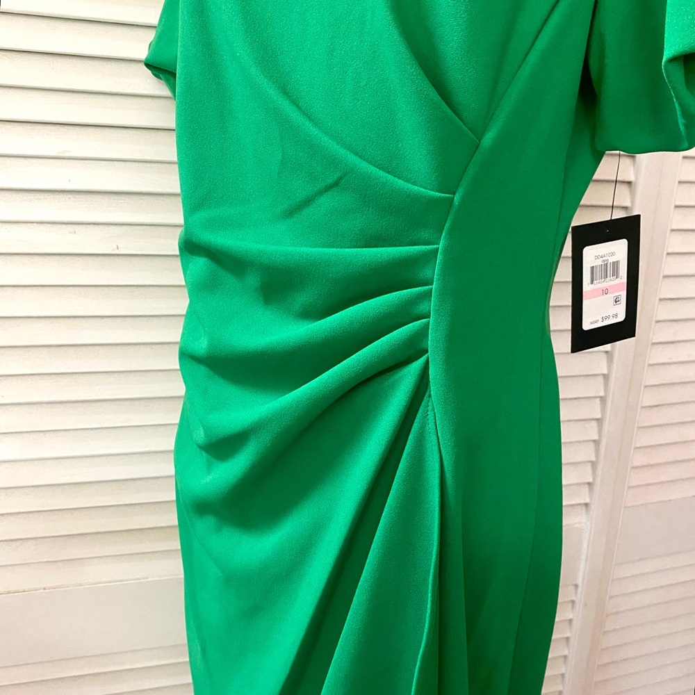 🆕 DKNY Dress Womens size 10 Green Short Tulip Sleeve Professional Business NWT - Picture 5 of 10